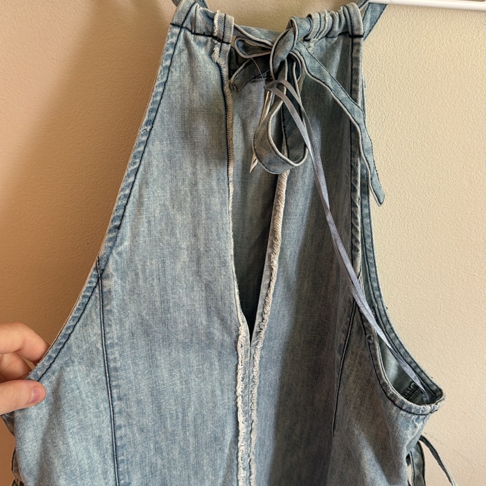 Free People $128 Isabella Denim Tunic Size Small - Picture 5 of 7